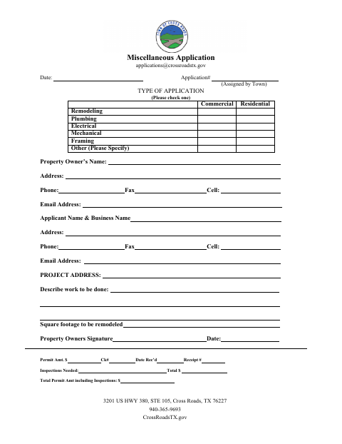 First page of the Miscellaneous Application