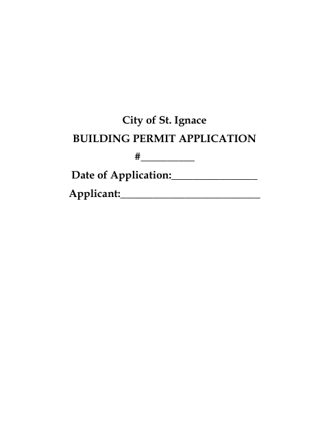 First page of the Building Permit Application