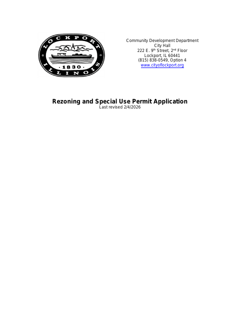 First page of the Rezoning and Special Use Permit Application