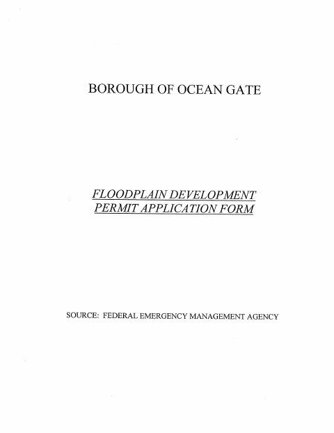 First page of the Floodplain Development Permit Application