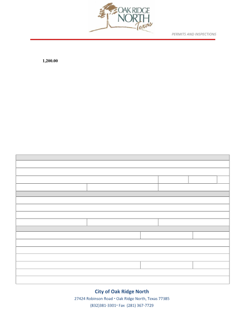 First page of the Specific Use Permit Application