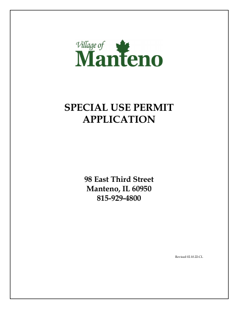 First page of the Special Use Permit Application