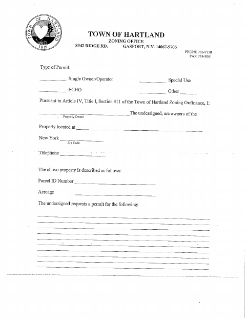 First page of the Special Use Permit