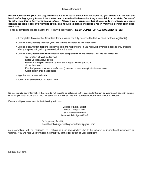 First page of the Filing a Complaint