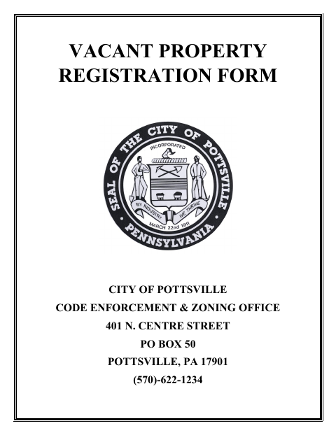 First page of the Vacant Property Registration Form