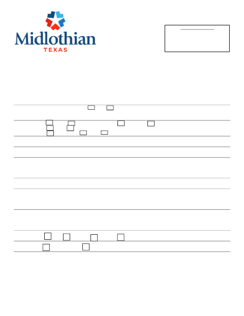 First page of the Residential Building Permit Application