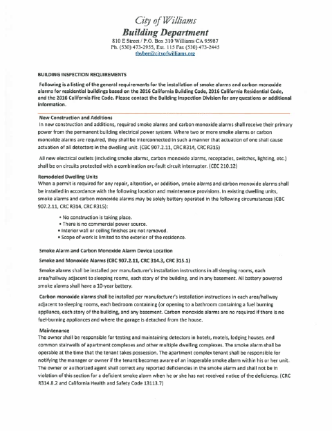 First page of the Smoke And Carbon Monoxide Alarm Affidavit