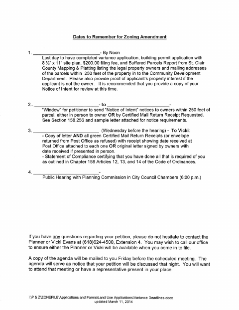 First page of the Rezoning Application