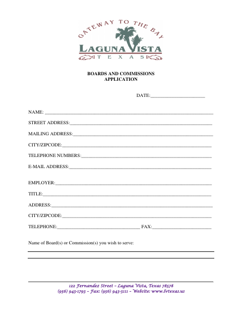 First page of the Boards and Commissions Application