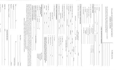 First page of the Building Permit Application