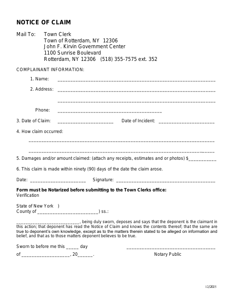 First page of the Notice of Claim