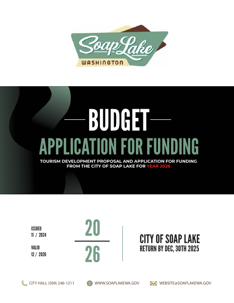 First page of the Tourism Development Proposal and Application for Funding