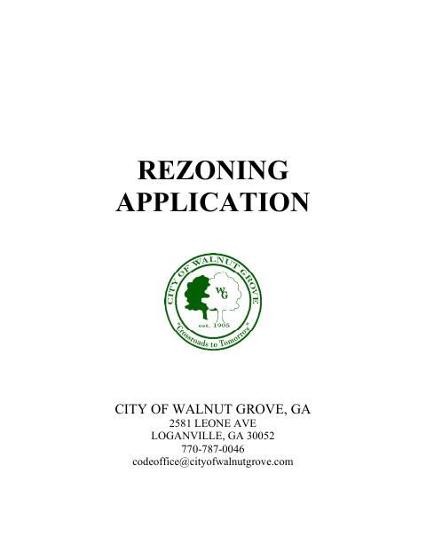 First page of the Rezoning Application