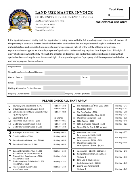 First page of the Specific Comprehensive Plan Amendment Application