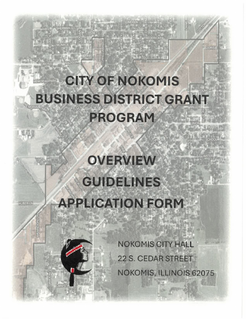First page of the Business District Grant Application