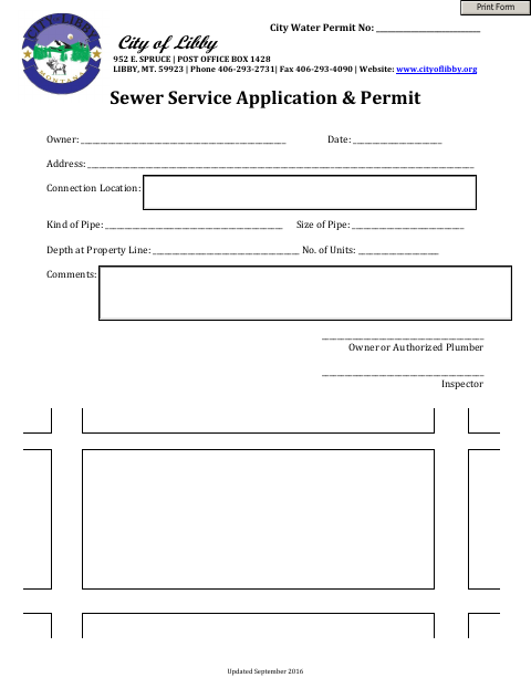 First page of the New Sewer Service