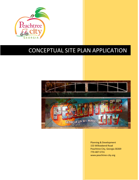 First page of the Conceptual Site Plan Application & Design Checklists