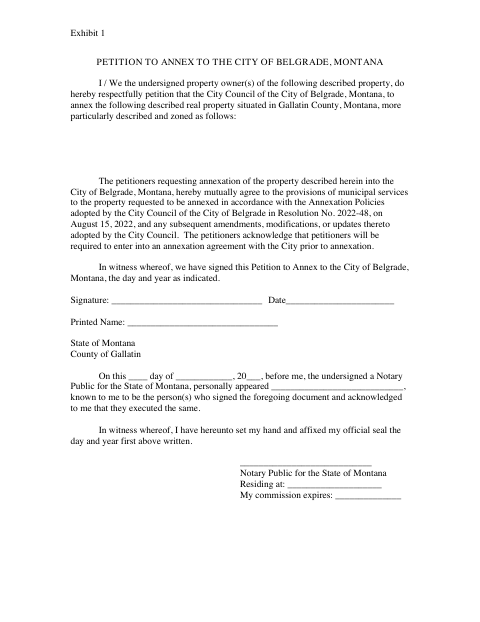 First page of the Petition for Annexation