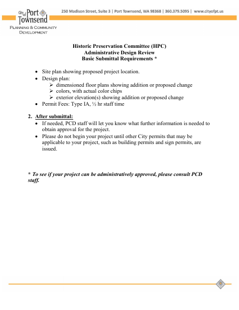 First page of the Historic Design Review Checklist