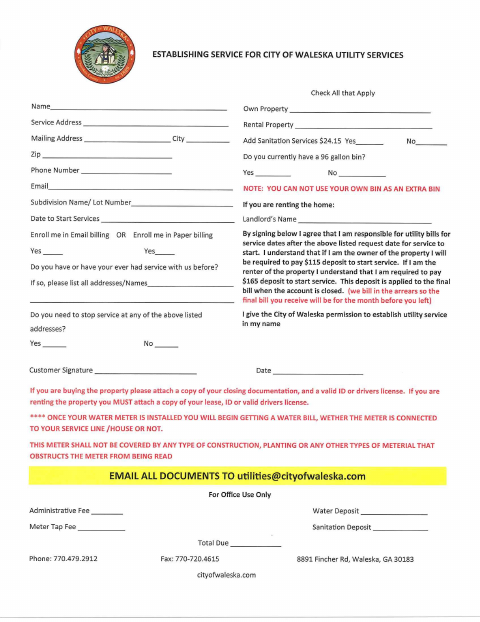 First page of the Utilities Application