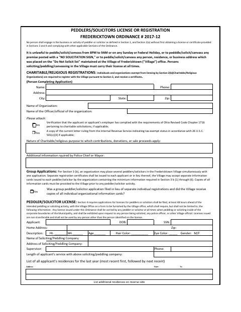 First page of the Application for Solicitors Permit