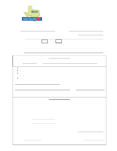 First page of the Water/Sewer Tap Application