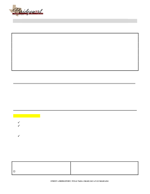 First page of the Public ROW Excavation & Driveway Approach Permit