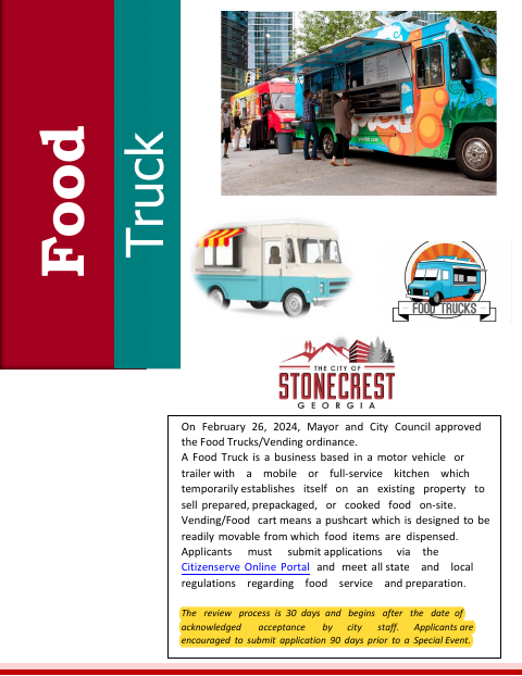 First page of the Food Truck and Vending Application