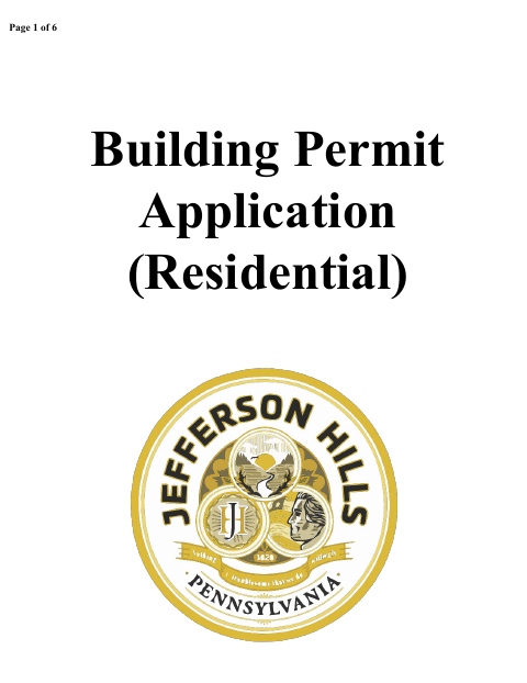 First page of the Residential Building/Zoning/Demolition Permit Application