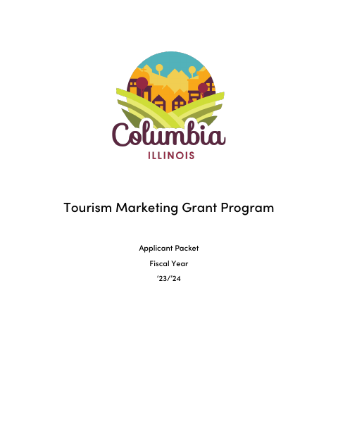 First page of the Tourism Marketing Grant Program Application Packet