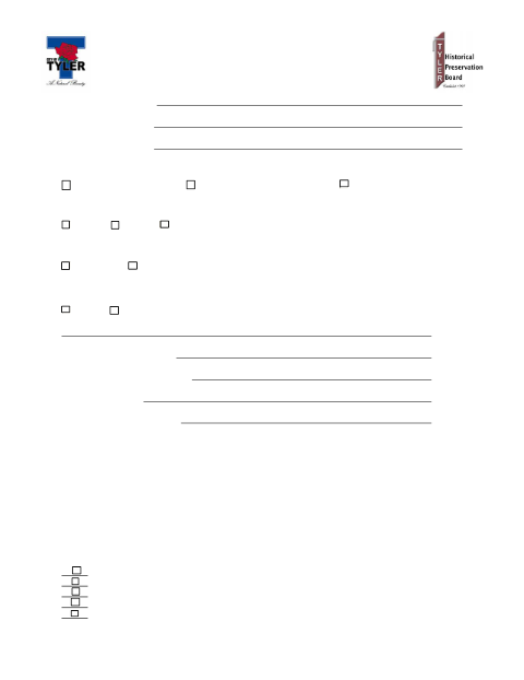 First page of the Certificate of Appropriateness Application