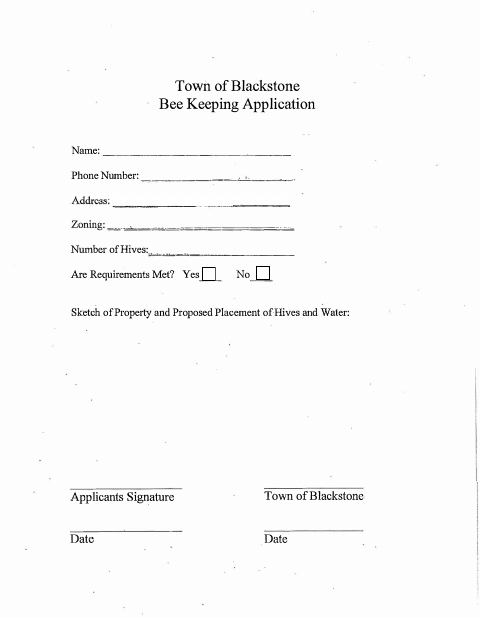 First page of the Bee Keeping Application