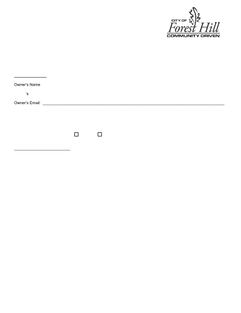 First page of the Homeowner Lights On Permit Application