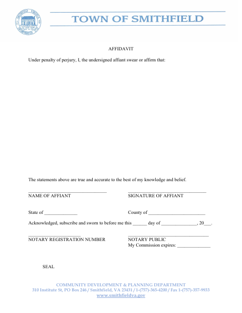 First page of the Affidavit