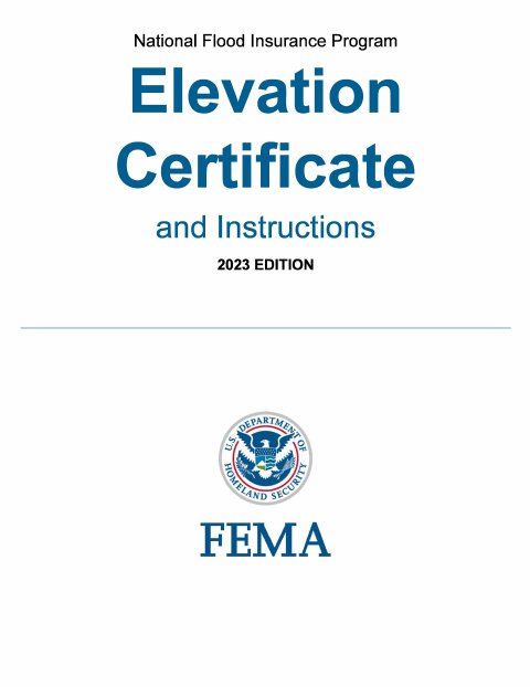 First page of the Floodplain Elevation Certificate
