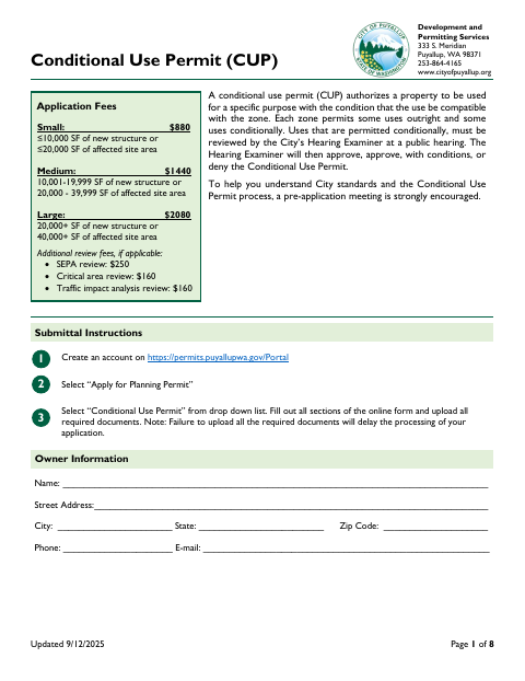 First page of the Conditional Use Permit (CUP)