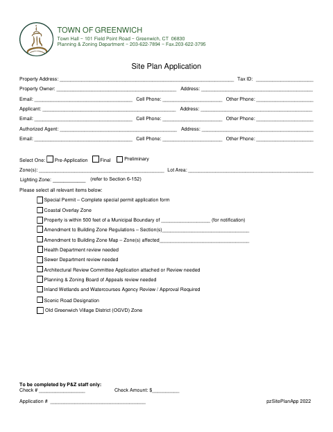 First page of the Commission and Special Permits Application