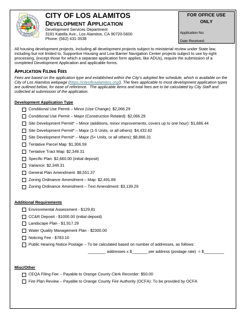 First page of the Development Application
