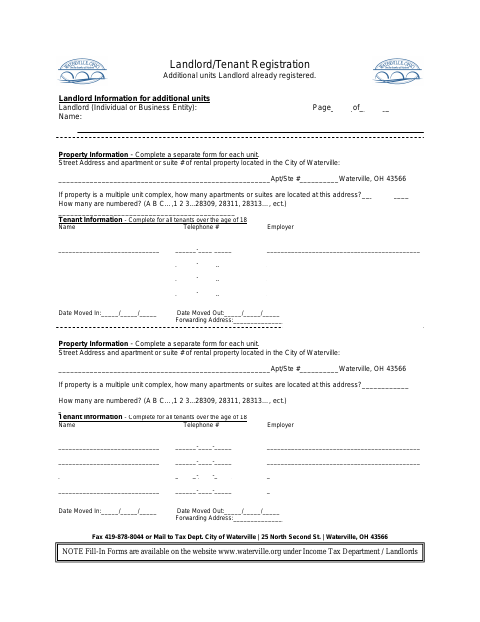 First page of the Additional Units Registration