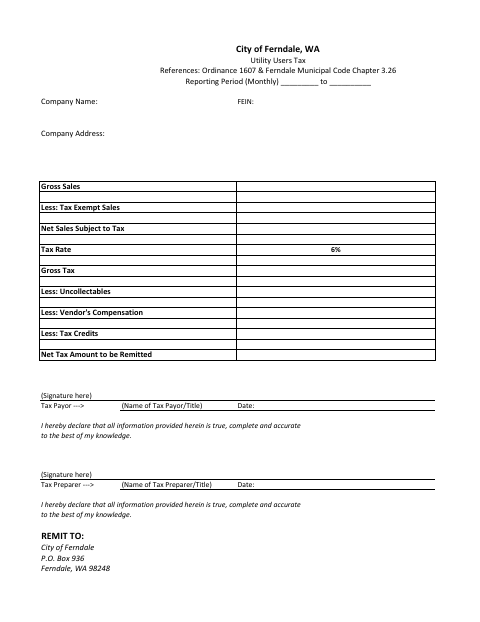 First page of the Utility Users Tax