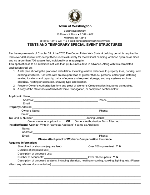 First page of the Tents and Temporary Special Event Structures