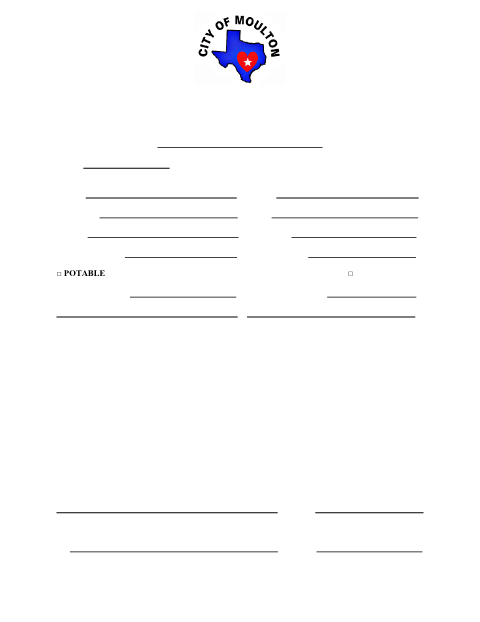 First page of the Bulk Water Sales Application