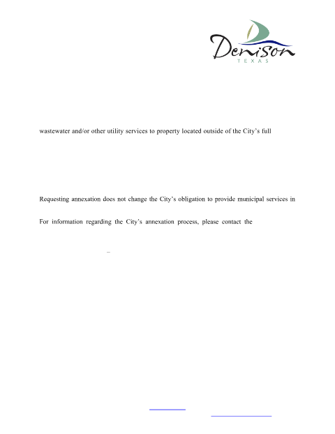 First page of the Voluntary Annexation Request