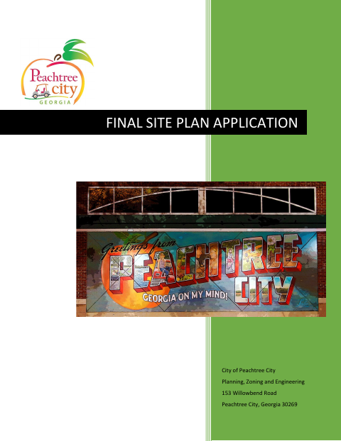 First page of the Final Site Plan Application
