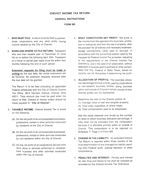First page of the Business Tax Forms