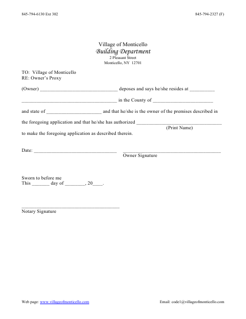 First page of the Owner’s Proxy