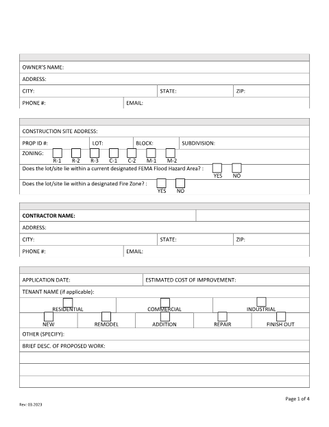 First page of the Sign Permit Application