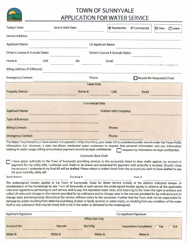 First page of the Request for Disclosure of Utilities Information