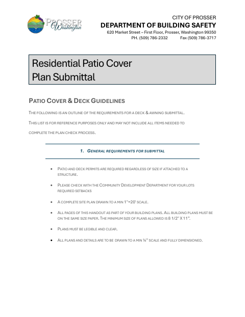 First page of the Patio Cover & Deck Guidelines