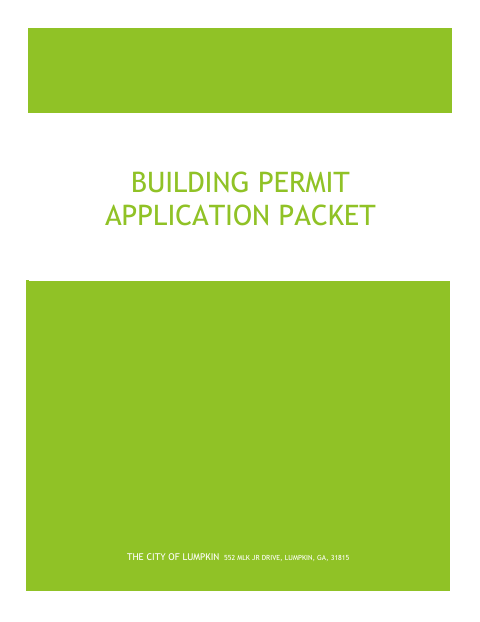 First page of the Building Permit Application Packet